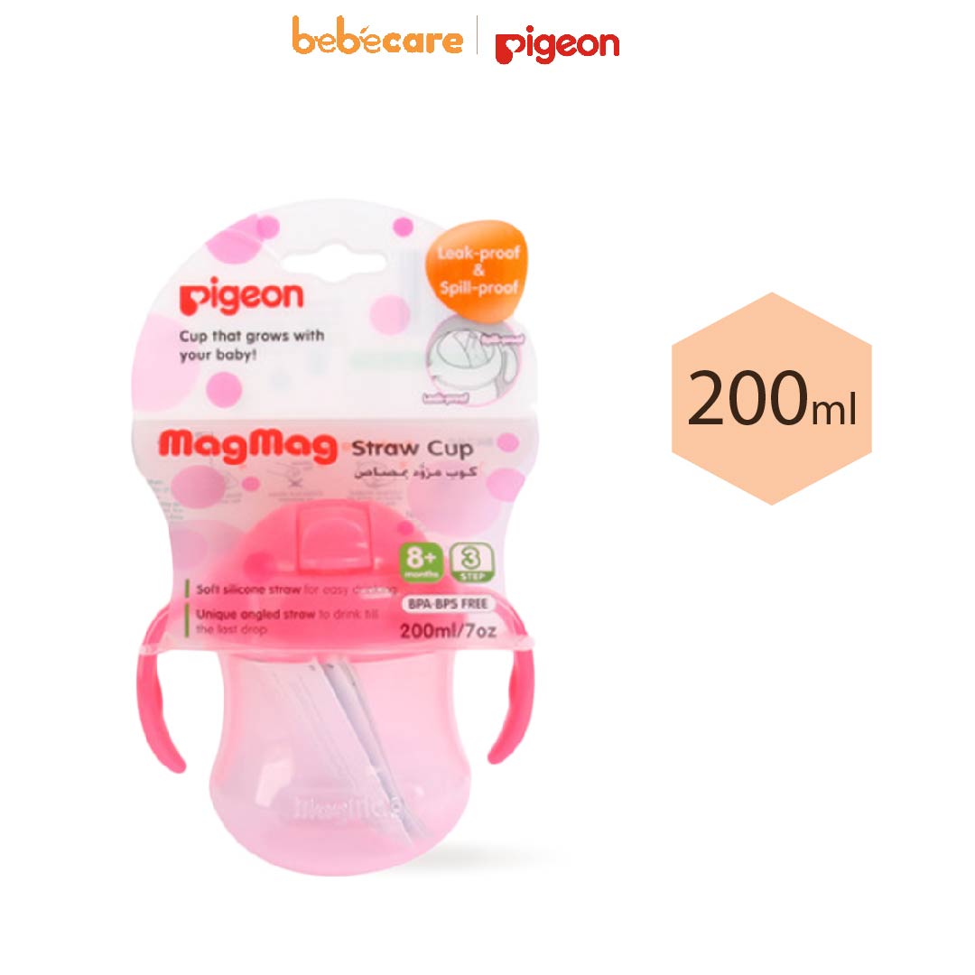 Pigeon (1080)-Ly Mag Mag Ống Hút Pigeon 200ml (Hồng)